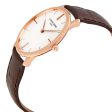 Frederique Constant Slimline Rose Gold-Tone Stainless Steel Silver Dial Brown Leather Strap Quartz Mens Watch FC-200V5S34 Sale