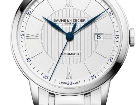 Baume & Mercier Classima Stainless Steel Automatic Silver Dial Date Mens Watch M0A10334 Online Sale