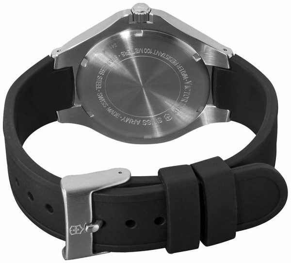 Victorinox Swiss Army Base Camp Steel Quartz Black Rubber Strap Men s Watch Black Dial Date 241464 Supply