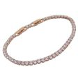 Swarovski Crystal Unisex Deluxe Tennis Bracelet Rose Gold Plated #5513400 Cheap