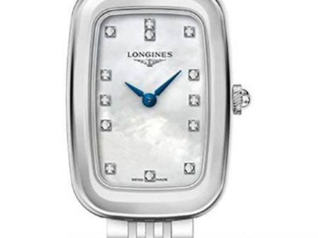 Longines Equestrian Stainless Steel Mother-Of-Pearl Dial Diamonds Quartz Womens Watch L6.140.4.87.6 Fashion