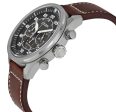 Citizen Avion Chronograph Brown Leather Strap Black Dial Quartz Eco-Drive Date Mens Watch CA4210-24E Hot on Sale