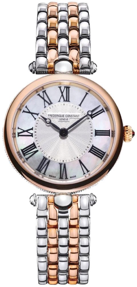 Frederique Constant Classics Art Deco Two-Tone Stainless Steel Mother-of-Pearl Dial Quartz Womens Watch FC-200MPW2AR2B Fashion