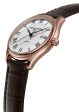 Frederique Constant Classics Automatic Rose Gold PVD Silver Dial Brown Leather Strap Date Mens Watch FC-303MC5B4 Fashion