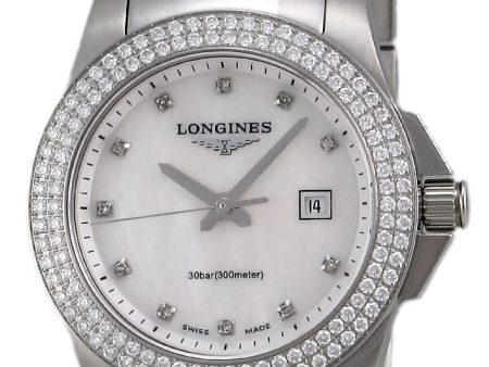 Longines Conquest Steel & Diamond Womens Watch Calendar MOP Dial L3.258.0.87.6 Cheap