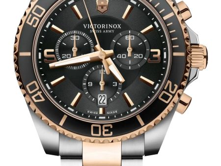 Victorinox Swiss Army Maverick Chronograph Two-Tone Stainless Steel Black Dial Date Quartz Mens Watch 241952 Online