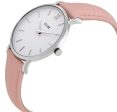 Cluse Minuit Pink Leather Strap White Dial Quartz Womens Watch CL30005 Online Sale