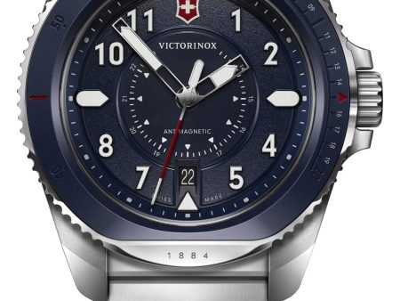 Victorinox Swiss Army Journey 1884 Stainless Steel Blue Dial Date Divers Quartz Mens Watch 241978 Fashion