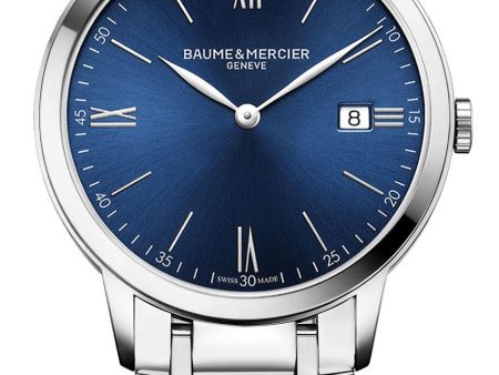 Baume & Mercier Classima Stainless Steel Blue Dial Date Quartz Mens Watch M0A10382 Supply