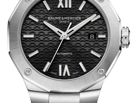 Baume & Mercier Riviera Automatic Stainless Steel Black Dial Date Mens Watch M0A10621 For Discount