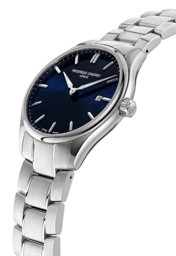 Frederique Constant Classics Stainless Steel Blue Dial Date Quartz Mens Watch FC-220NS5B6B Online