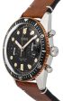 Oris Divers Sixty-Five Automatic Chronograph Stainless Steel Brown Leather Strap Black Dial Mens Watch 771 7744 4354-LS For Discount