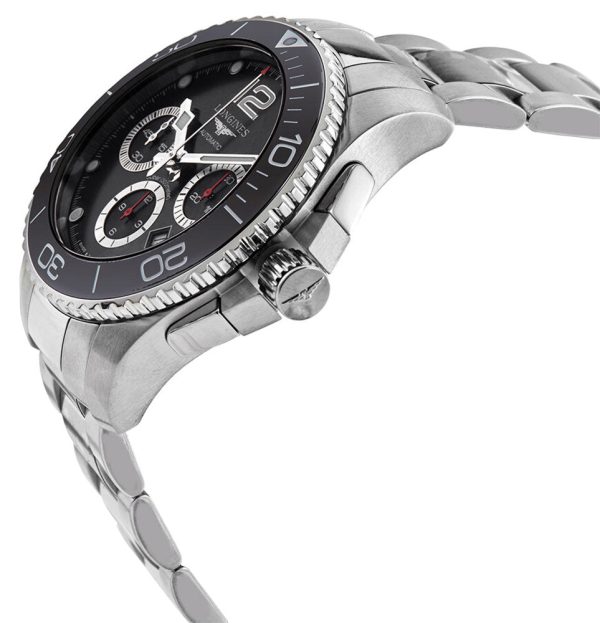 Longines HydroConquest Automatic Chronograph Stainless Steel Black Dial Date Divers Mens Watch L3.883.4.56.6 Sale