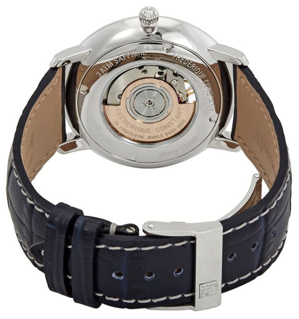 Frederique Constant Slimline Heart Beat Automatic Blue Dial Blue Leather Strap Mens Watch FC-312N4S6 Sale