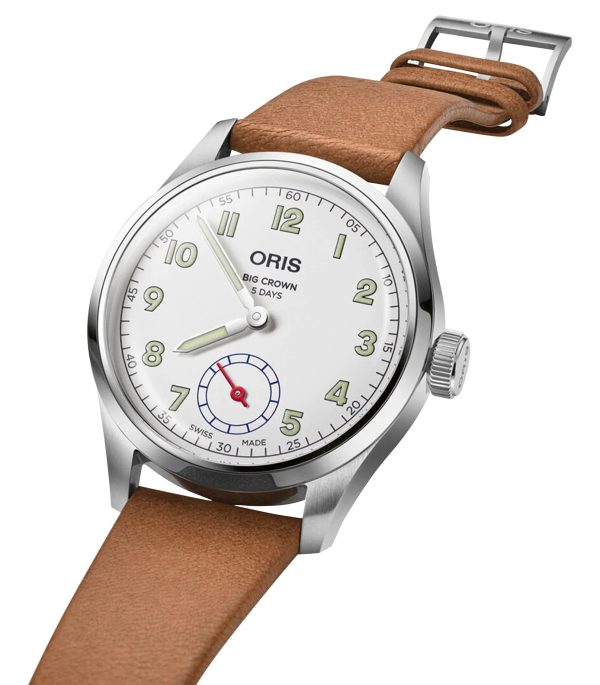 Limited Edition Oris Big Crown Wings Of Hope Automatic Stainless Steel White Dial Beige Leather Strap Mens Watch 401 7781 4081-Set Discount