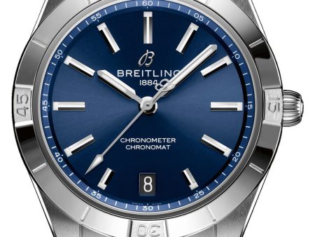 Breitling Chronomat Stainless Steel Blue Dial Date Automatic Womens Watch A10380101C1A1 Online now