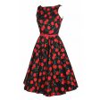 Luouse Vintage Cherry Rockabilly Bombshell Halter Pinup Swing Women s Dress Discount