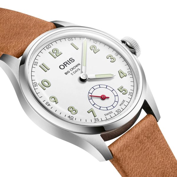 Limited Edition Oris Big Crown Wings Of Hope Automatic Stainless Steel White Dial Beige Leather Strap Mens Watch 401 7781 4081-Set Discount