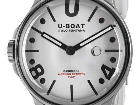 U-Boat Darkmoon Stainless Steel White Dial White Silicon Strap Quartz Mens Watch 9542 Online