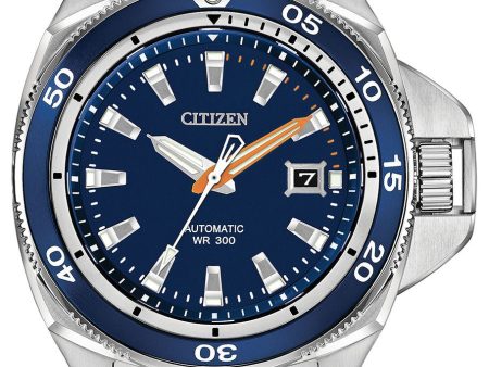 Citizen Signature Grand Touring Automatic Stainless Steel Blue Dial Divers Date Mens Watch NB1031-53L Sale