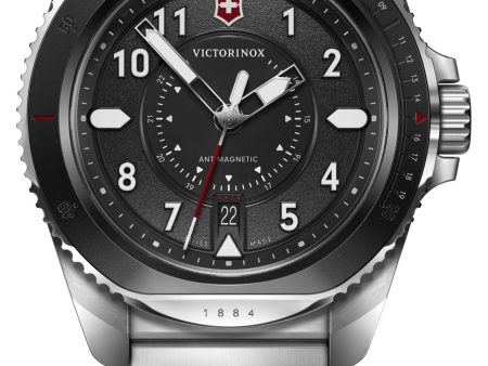 Victorinox Swiss Army Journey 1884 Stainless Steel Black Dial Date Divers Quartz Mens Watch 242009 on Sale