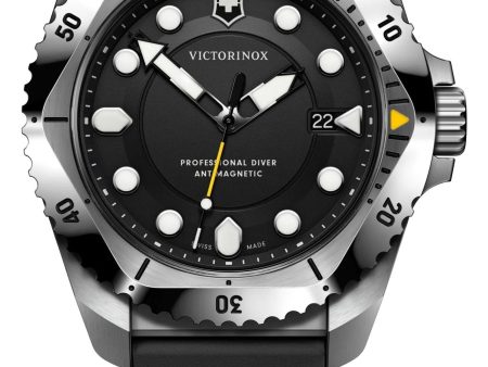 Victorinox Swiss Army Dive Pro Stainless Steel Black Dial Black Rubber Strap Date Divers Quartz Mens Watch 241990 Cheap