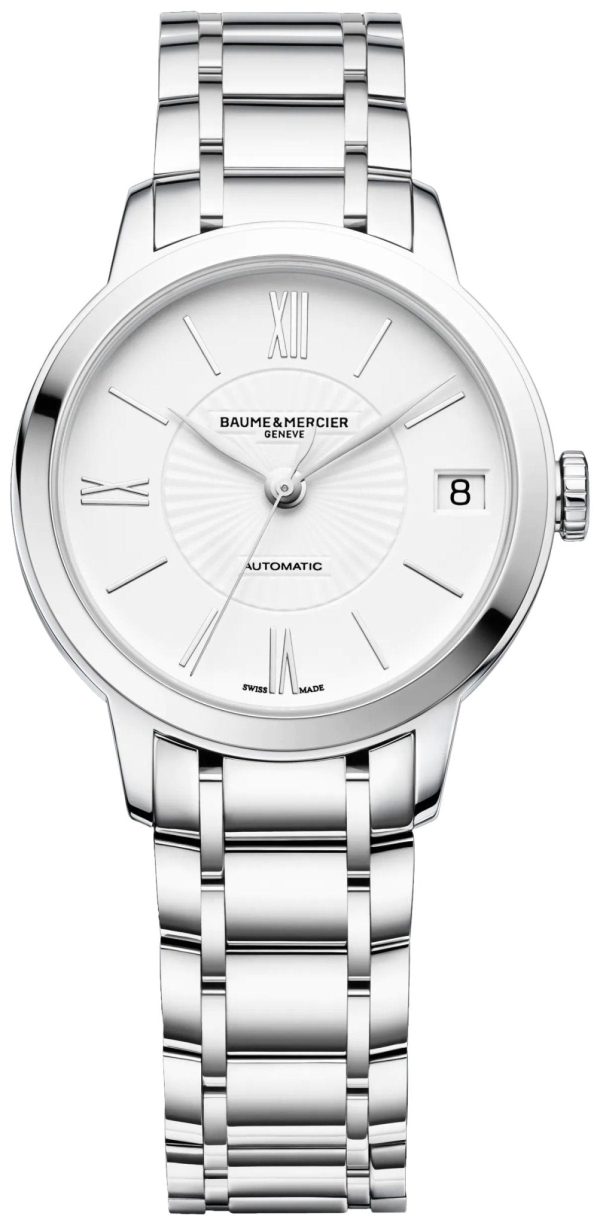 Baume & Mercier Classima Automatic Stainless Steel White Dial Date Womens Watch M0A10267 Online now