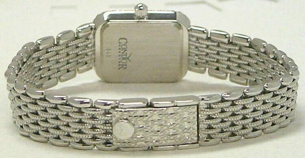 Condor 14kt Solid White Gold & Diamond Womens Luxury Swiss Watch MOP Dial 14k Online now