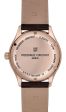 Frederique Constant Classics Automatic Rose Gold PVD Silver Dial Brown Leather Strap Date Mens Watch FC-303MC5B4 Fashion