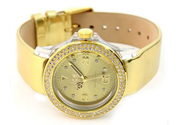 Ice-Watch Stone Tycoon Swarovski Crystals Clear Polyamide & Gold Plated Unisex Strap Watch ST.GG.U.L.10 Cheap