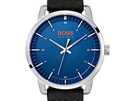 Hugo Boss Orange Stockholm Blue Dial Leather Strap Men s Watch 1550072 Fashion