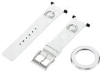 Gucci U-Play Kit 129 Medium White Leather Watch Strap and Matching White Steel Bezel YFA50005 Online now