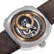 SEVENFRIDAY Q-Series Automatic Stainless Steel Gold Dial Brown Leather Strap Date Mens Watch Q2 02 Online