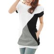 Allegra K Women Boat Neck Short Sleeve Color Block Tee Shirts Online now