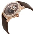 Frederique Constant Love Heart Beat Automatic Rose Gold Plated Steel Brown Dial Brown Satin Strap Diamonds Womens Watch FC-310CLHB2PD4 For Discount