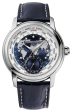 Limited Edition Frederique Constant Classics Worldtimer Manufacture GMT Automatic Stainless Steel Blue Dial Blue Leather Strap Date Mens Watch FC-718NWWM4H6 Discount