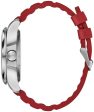 Victorinox Swiss Army INOX Stainless Steel Mens Watch Calendar Red Rubber Strap 241719.1 Sale