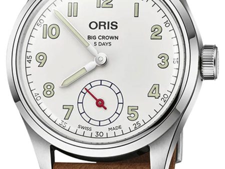 Limited Edition Oris Big Crown Wings Of Hope Automatic Stainless Steel White Dial Beige Leather Strap Mens Watch 401 7781 4081-Set Discount