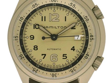 Hamilton Khaki Aviation Pilot Pioneer Automatic Aluminum Beige Canvas Strap Men’s Watch Date H80435895 Fashion