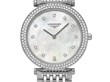 Longines La Grande Classique Stainless Steel & Diamond Womens Watch L4.515.0.87.6 Hot on Sale