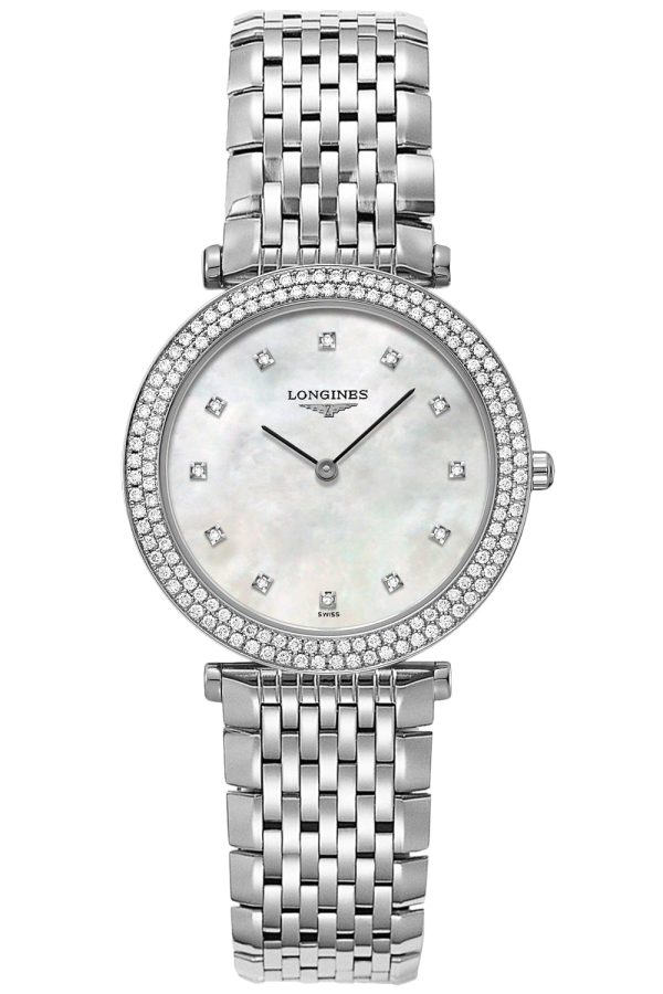 Longines La Grande Classique Stainless Steel & Diamond Womens Watch L4.515.0.87.6 Hot on Sale