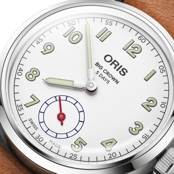 Limited Edition Oris Big Crown Wings Of Hope Automatic Stainless Steel White Dial Beige Leather Strap Mens Watch 401 7781 4081-Set Discount