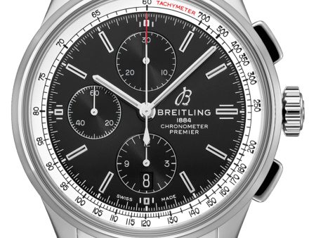 Breitling Premier Automatic Chronograph Stainless Steel Black Dial Date Mens Watch A13315351B1A1 Hot on Sale