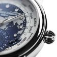 Limited Edition Frederique Constant Classics Worldtimer Manufacture GMT Automatic Stainless Steel Blue Dial Blue Leather Strap Date Mens Watch FC-718NWWM4H6 Discount