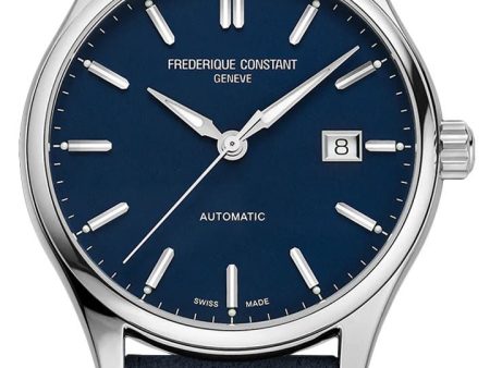 Frederique Constant Classics Index Automatic Stainless Steel Blue Dial Blue Leather Strap Date Mens Watch FC-303NN5B6 Online Sale