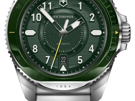 Victorinox Swiss Army Journey 1884 Automatic Stainless Steel Green Dial Date Divers Mens Watch 242015 Online Hot Sale