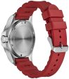 Victorinox Swiss Army INOX Stainless Steel Mens Watch Calendar Red Rubber Strap 241719.1 Sale