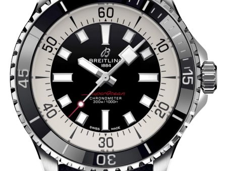 Breitling Superocean Automatic Chronometer Stainless Steel Black Dial Black Rubber Strap Divers Mens Watch A17376211B1S1 Online Sale