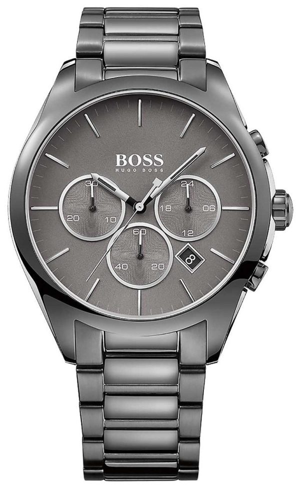 Hugo Boss Onyx Chronograph Gray Dial Date Mens Watch 1513364 Fashion