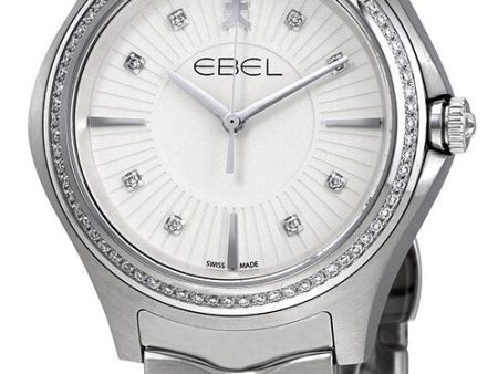 Ebel Wave Stainless Steel Silver Dial Diamonds Quartz Womens Watch 1216308 Sale